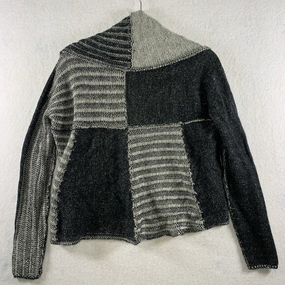 Womens Patchwork Open Knit Cardigan Sweater Sz S Fairy Grunge Boho‎ Wool Blend - Picture 2 of 12